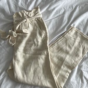 White tie pants